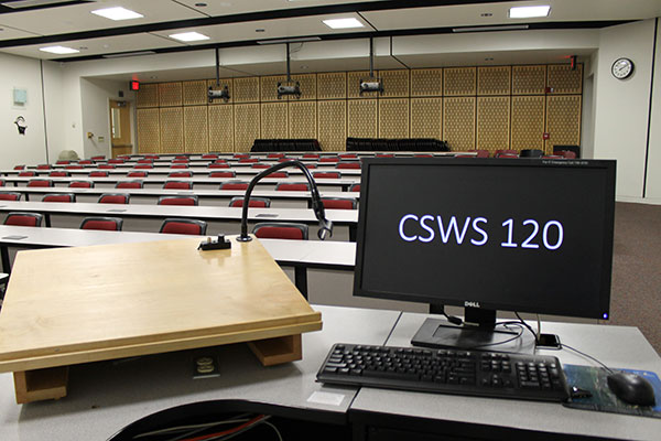 CSWS Room 120 workstation and Lecture Hall View