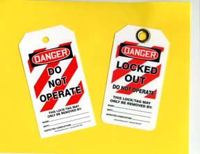 Lock Out Tag Out tags