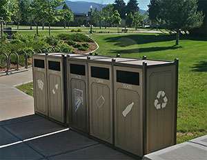recycling bins